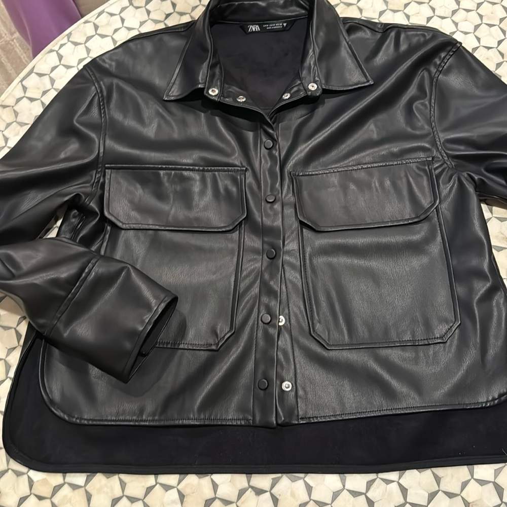 Zara Leather Shacket